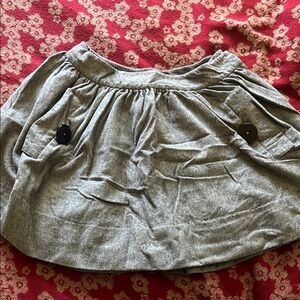 Anthropologie Gray Mini Skirt with Button Details